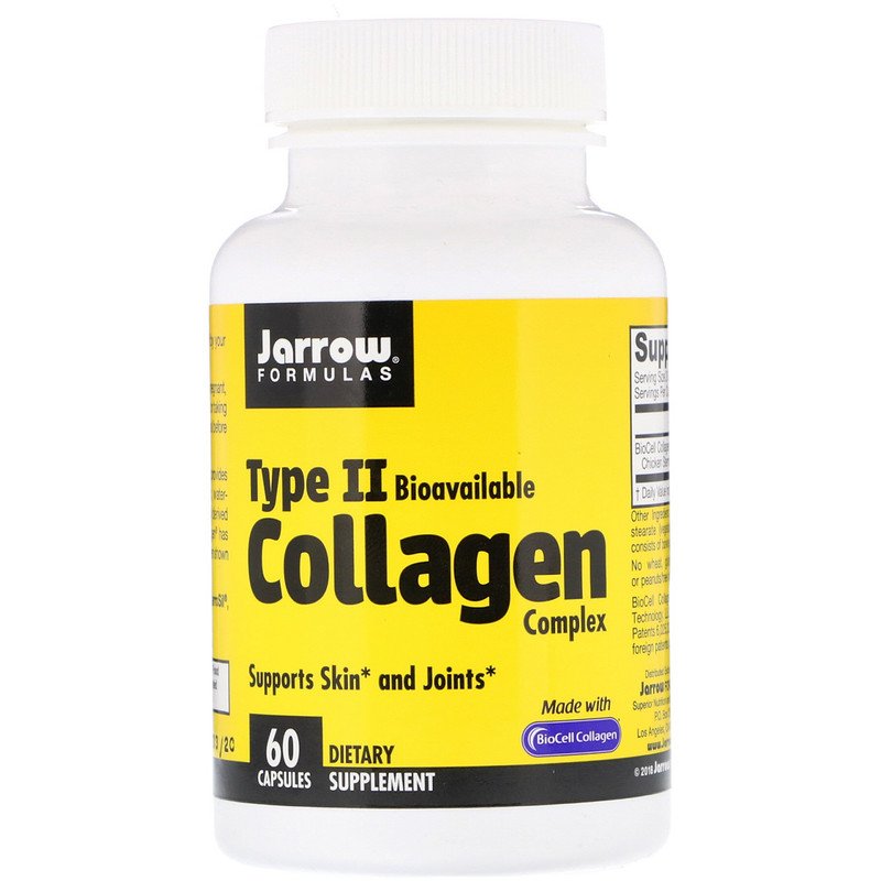 Type II Collagen Complex 60 капсули | Jarrow Formulas  Позволява на тъканите да понасят механично натоварване Действа като амортисьор Позволява на свързаните кости да се движат без триене Колаген Тип Type II Collagen Complex 60 капсули | Jarrow Formulas  
