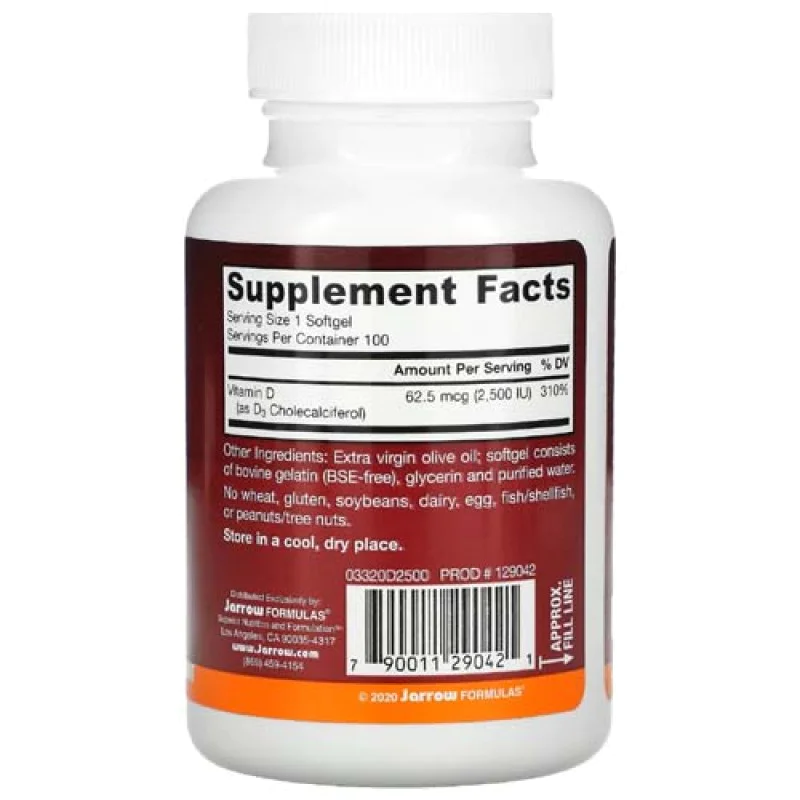 Vitamin D3 2500 IU 100 гел-капсули | Jarrow Formulas Vitamin D3 2500 IU 100 гел-капсули | Jarrow FormulasНамалява риска от сърдечно-съдови заболявания
Противоракови свойства
Отговаря за здравето на костите и зъбите
Модулира имунния отговор
Vitamin D3 2500 IU 100 гел-капсули | Jarrow Formulas Намалява риска от сърдечно-съдови заболявания Противоракови свойства Отговаря за здравето на костите и зъбите Модулира имунния отговор Регулира Vitamin D3 2500 IU 100 гел-капсули | Jarrow Formulas Нама