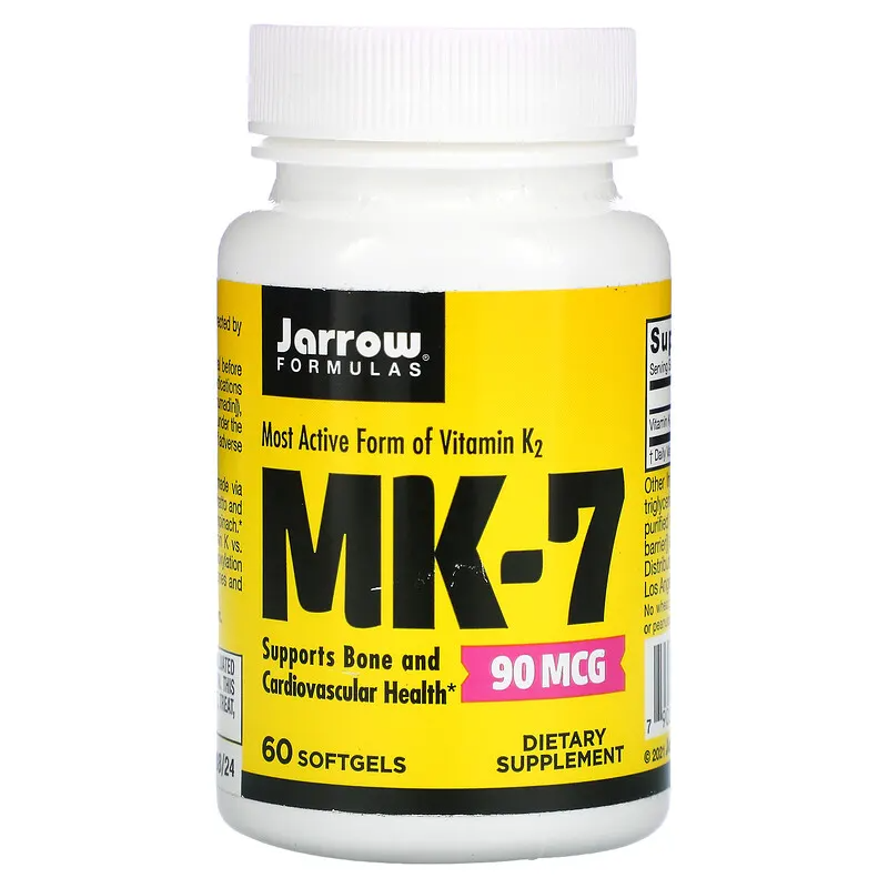 Vitamin K2 MK-7 90 мкг 60/120 гел-капсули | Jarrow Formulas Оптимизира управлението на калция в организма Помага за поддържане на здрави кости Може да предотврати атеросклерозата Предпазва нервната система Vitamin K2 MK-7 90 мкг 60/120 гел-капсули | Jarro