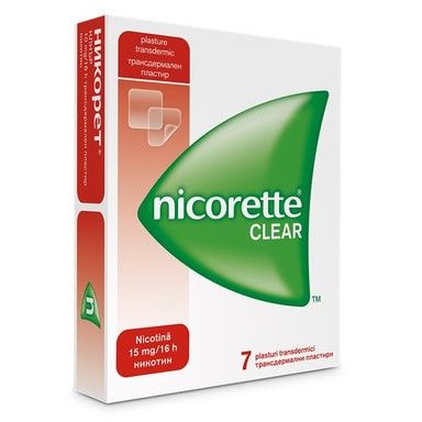 Nicorette Clear 15 мг/16 часа 7 трансдермални пластири | Johnson & Johnson Премахва желанието за пушене Облекчава симптомите от отказването Помага за отказване от тютюнопушенето Никорет Лепенки за Спир Nicorette Clear 15 мг/16 часа 7 трансдермални пла