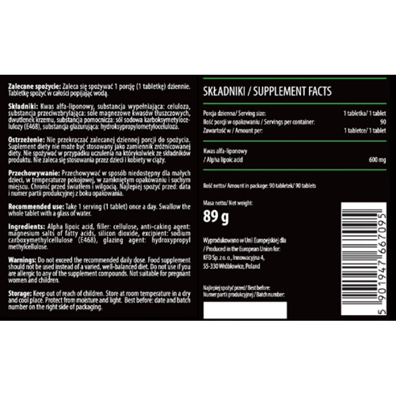 Alpha Lipoic Acid 600 мг 90 таблетки | KFD Nutrition Alpha Lipoic Acid 600 мг 90 таблетки | KFD NutritionСилен антиоксидант
Инхибира процесите на стареене
Намалява нивото на глюкоза в кръвта
Подобрява енергийния метаболизъм
Alpha Lipoic Aci Alpha Lipoic Acid 600 мг 90 таблетки | KFD Nutrition Силен антиоксидант Инхибира процесите на стареене Намалява нивото на глюкоза в кръвта Подобрява енергийния метаболизъм Alpha Lipoic Acid 600 мг 90 та Alpha Lipoic Acid 600 мг 90 таблетки | KFD Nutrition