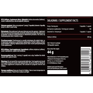 Caffeine 200 мг 100 капсули | KFD Nutrition Caffeine 200 мг 100 капсули | KFD Nutrition