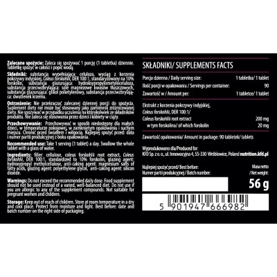 Forskolin 90 таблетки | KFD Nutrition Намалява желанието за прием на големи количества храна Стимулира загубата на излишни килограми Срещу състояния на астма Изгражда чиста мускулна маса Форсколин (Fors Forskolin 90 таблетки | KFD Nutrition Намалява желан