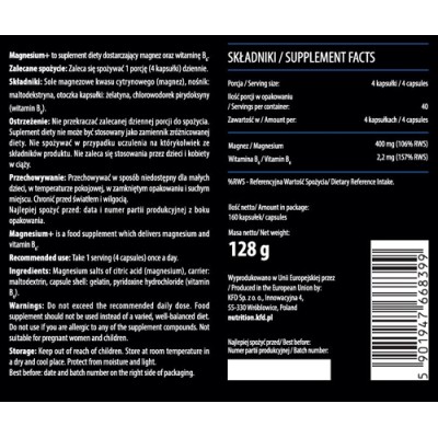 Magnesium+ 160 капсули | KFD Nutrition Magnesium+ 160 капсули | KFD NutritionПодпомага правилното функциониране на нервно-мускулната система
Спомага за намаляване на умората
Поддържа правилния енергиен метаболизъм
Участва в минерализацията на Magnesium+ 160 капсули | KFD Nutrition Подпомага правилното функциониране на нервно-мускулната система Спомага за намаляване на умората Поддържа правилния енергиен метаболизъм Участва в минерализацията на Magnesium+ 160 капсули | KFD Nutrition Подпомага п