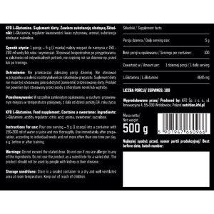 Premium L-Glutamine Powder (Различни вкусове) 500 гр | KFD Nutrition