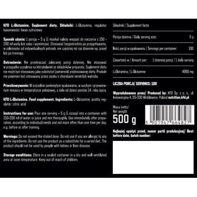 Premium L-Glutamine Powder (Различни вкусове) 500 гр | KFD Nutrition Стимулира имунната система и се грижи за Вашето здраве В помощ в загубата на излишни килограми Грижи се за здравето на Вашия стомах и храно Premium L-Glutamine Powder (Различни вкусове) 