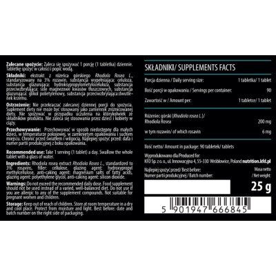 Rhodiola Rosea (Розов Златовръх) 200 мг 90 таблетки | KFD Nutrition Облекчава състояния на стрес, психическа и физическа умора Съдейства за подобряване на паметта Грижи се за по-добрата концентрация Родиол Rhodiola Rosea (Розов Златовръх) 200 мг 90 таблет