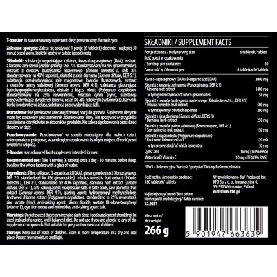 T-Booster 180 таблетки | KFD Nutrition За повишаване на мъжкото самочувствие и либидото Улеснява справянето с физическия и психически стрес Стимулира здравата имунна система Забавя процеса на стареене на о T-Booster 180 таблетки | KFD Nutrition За повишав