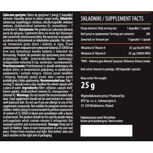 Vitamin D3+K2 200 капсули | KFD Nutrition