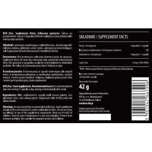 Zinc 15 мг 120 капсули | KFD Nutrition