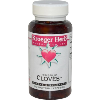 Карамфил (Cloves) 450 мг 100 вегетариански капсули Kroeger Herb Мощен антиоксидант  Нормализира менструалния цикъл Снема умората Повишава апетита Има функция на имуностимулатор Нормализира арте Карамфил (Cloves) 450 мг 100 вегетариански капсули Kroeger He
