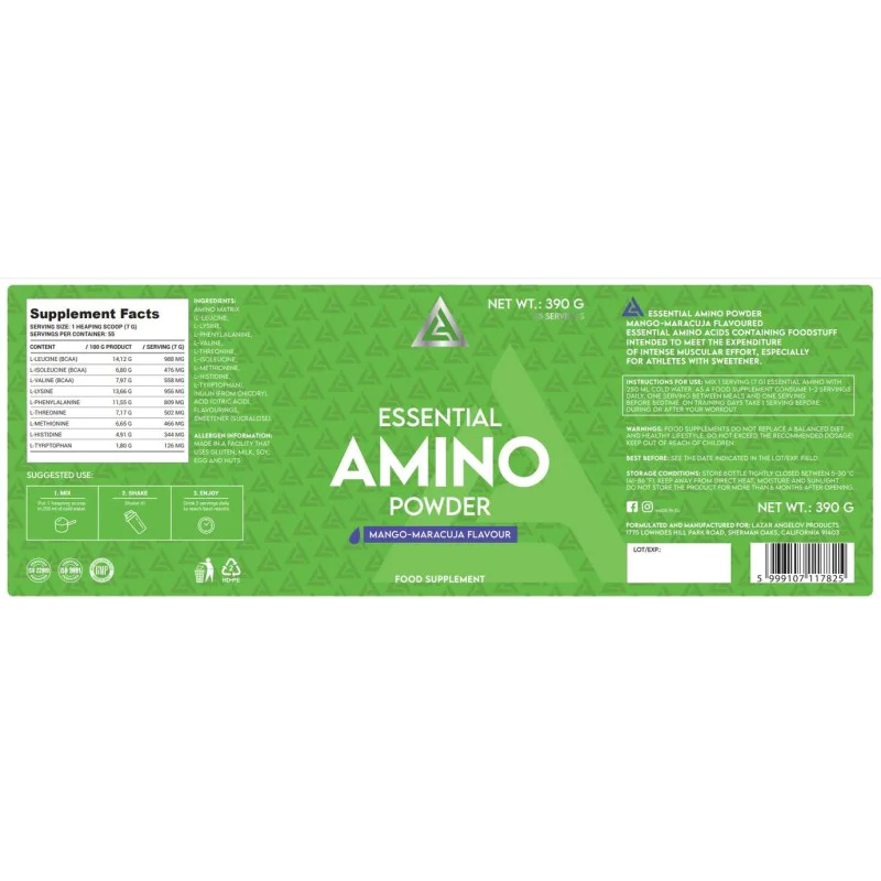 Essential Amino Powder 390 гр | Lazar Angelov Nutrition Essential Amino Powder 390 гр | Lazar Angelov Nutrition