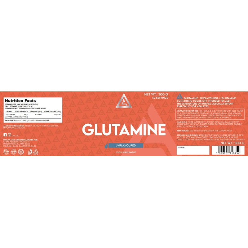 Glutamine Powder 300 гр | Lazar Angelov Nutrition Glutamine Powder 300 гр | Lazar Angelov Nutrition