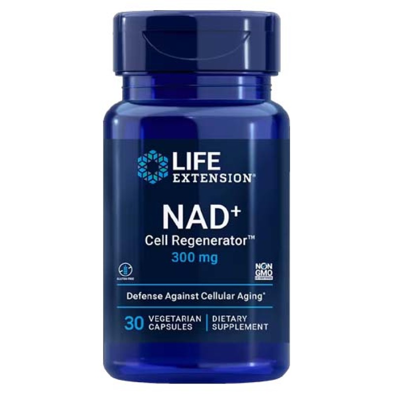 [NAD+ Cell Regenerator Nicotinamide Riboside 300 мг 30 веге капсули | Life Extension Активира гените за дълголетие Възвръща характерния за младостта клетъчен метаболизъм Подпомага производството на клетъчна ен