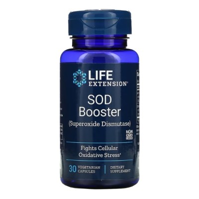 SOD Booster 30 вегетариански капсули | Life Extension Насърчава производството на SOD (супероксид дисмутаза) Подтиква здравословното дълголетие и клетъчната функция Съдейства на тялото да потиска клетъчния ст SOD Booster 30 вегетариански капсули | Life Ex