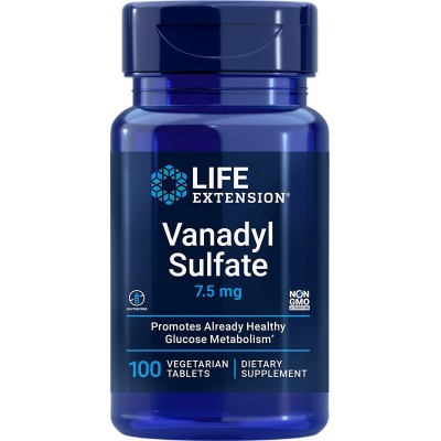 Vanadyl Sulfate 7.5 мг 100 веге капсули | Life Extension Грижи се за здравето на панкреаса В помощ на хората, страдащи от диабет Регулира глюкозата в кръвта Ванадил Сулфат 7.5 мг на капсули е на топ цена о Vanadyl Sulfate 7.5 мг 100 веге капсули | Life Ex