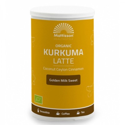 Organic Curcuma Latte with Coconut & Ceylon Cynnamon Powder 175 гр | Mattisson Healthstyle Organic Curcuma Latte with Coconut & Ceylon Cynnamon Powder 175 гр | Mattisson Healthstyle