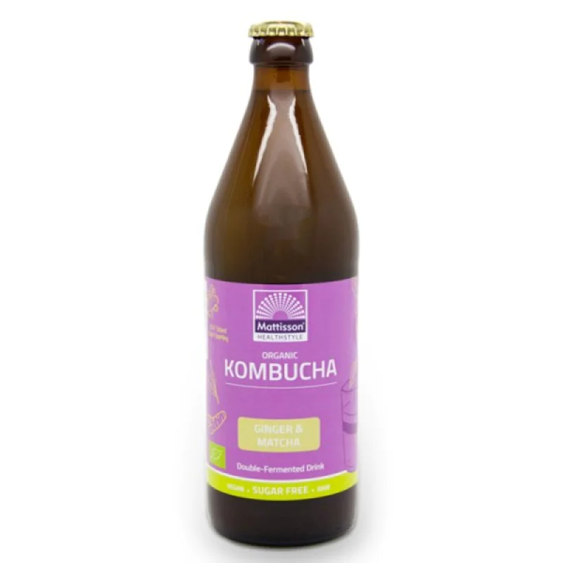 Organic Kombucha with Ginger & Matcha 500 мл | Mattisson Healthstyle