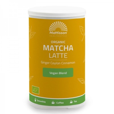 Organic Matcha Latte with Ginger & Ceylon Cinnamon 140 гр | Mattisson Healthstyle Organic Matcha Latte with Ginger & Ceylon Cinnamon 140 гр | Mattisson Healthstyle
