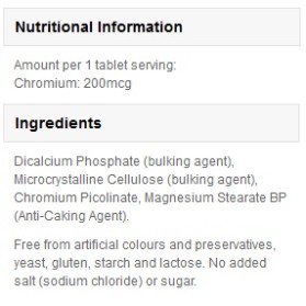 Хром Chromium Picolinate 200mcg 180 таблетки | Myprotein 