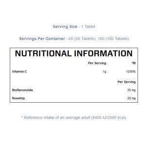 Vitamin C with Bioflavonoids & Rosehips 180 таблетки I MYPROTEIN