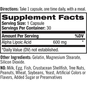 Alpha Lipoic Acid 600 мг 30 капсули | Natrol Alpha Lipoic Acid 600 мг 30 капсули | Natrol