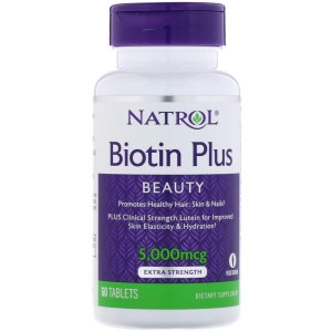 Biotin Plus Lutein 5000 мкг 60 таблетки | Natrol 