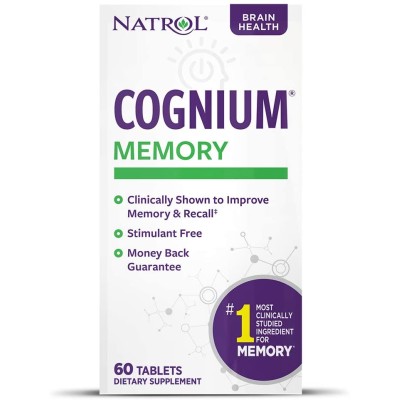 Cognium 60 таблетки | Natrol Укрепва паметта и способността за запомняне задълго Усилва вниманието и умението за концентриране Подобрява умствената кондиция Защитава съдовете на мозъка от претоварване П Cognium 60 таблетки | Natrol Укрепва паметта и спосо