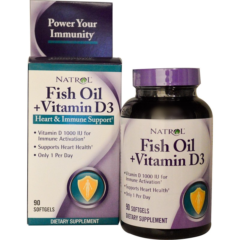 Рибено масло и Витамин D3 90 капсули | Natrol
