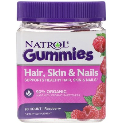 Hair, Skin & Nails 90 желирани бонбони | Natrol За здрава, красива, сияйна, мека и млада кожа За блестяща, пищна, красива коса За силни и хубави нокти Подобрява общия външен вид чрез важните витамини б Hair, Skin & Nails 90 желирани бонбони | Natr