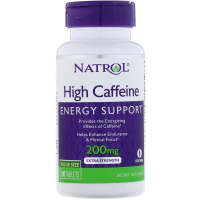 Кофеин (High Caffeine) 200 мг 100 таблетки | Natrol Повишава спортните постижения За повече сила и енергия Изгаря излишните мазнини Има диуретично свойство Кофеин (High Caffeine) 200 мг 100 таблетки | N Кофеин (High Caffeine) 200 мг 100 таблетки | Natrol 
