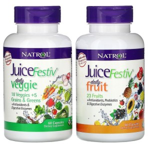 JuiceFestiv (VeggieFestiv + FruitFestiv) 60 + 60 капсули | Natrol JuiceFestiv (VeggieFestiv + FruitFestiv) 60 + 60 капсули | Natrol