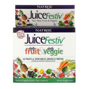 JuiceFestiv (VeggieFestiv + FruitFestiv) 60 + 60 капсули | Natrol JuiceFestiv (VeggieFestiv + FruitFestiv) 60 + 60 капсули | Natrol