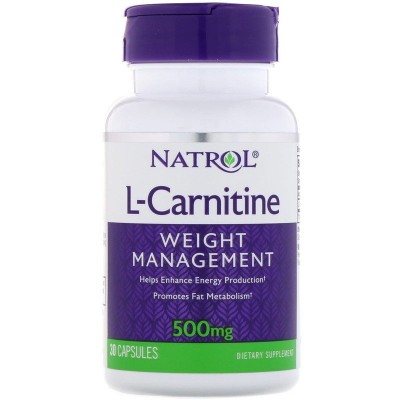 L-Carnitine (Л-Карнитин) 500 мг 30 капсули | Natrol Подходящ за активни спортисти, тъй като подобрява издръжливостта Изгаря излишните мазнини Осигурява енергия L-Carnitine (Л-Карнитин) 500 мг 30 капсули Na L-Carnitine (Л-Карнитин) 500 мг 30 капсули | Natr