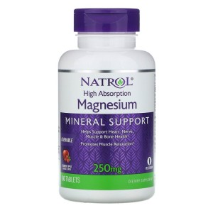 Magnesium - High Absorption 60 дъвчащи таблетки | Natrol Magnesium - High Absorption 60 дъвчащи таблетки | Natrol