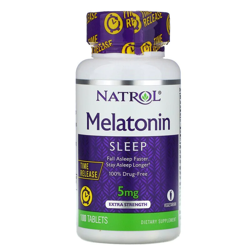 Melatonin 5 мг Timed Release 100 таблетки | Natrol Подобрява качеството на съня С добавен Витамин В6 Вегетариански продукт Грижи се за цялостното здраве Какво знаем за Мелатонина? Мелатонин е хорм Melatonin 5 мг Timed Release 100 таблетки | Natrol Подобря