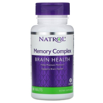 Memory Complex 60 таблетки | Natrol Подобрява паметта и концентрацията Засилва функциите на мозъка 100% Вегетариански продукт Намалява нивата на умора и стрес Хранителна добавка Memory Complex 60 таблет Memory Complex 60 таблетки | Natrol Подобрява паметт