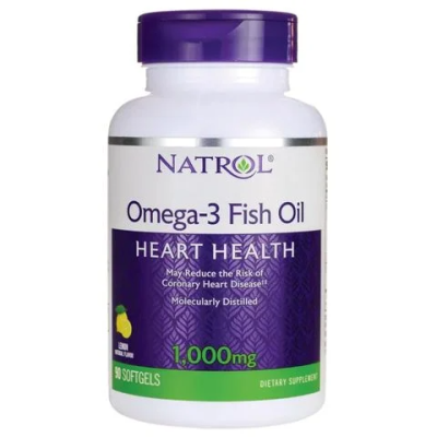 Omega-3 Fish Oil 1000 мг гел-капсули | Natrol За здраво сърце и силен имунитет Срещу проблеми със ставите За подобряване на когнитивните функции Намалява стреса и напрежението Срещу проблеми с очите и в Omega-3 Fish Oil 1000 мг гел-капсули | Natrol За здр