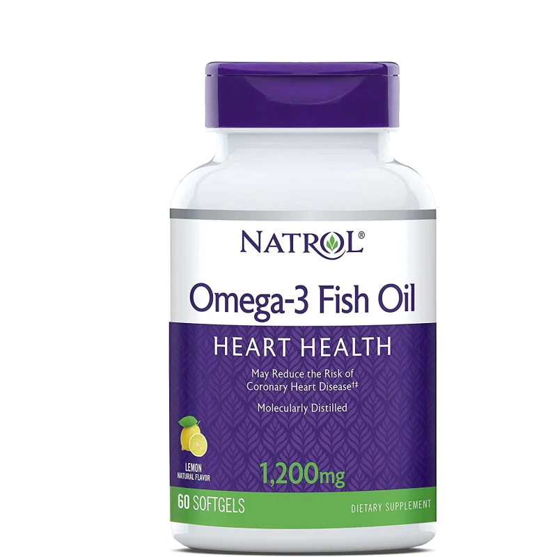 Omega-3 Fish Oil 1200 мг 60 дражета | Natrol Подобрява състоянието на косата, кожата и ноктите Ускорява възстановяването на костна тъкан Общо-укрепващо средство  Срещу чести простуди Стабилизи Omega-3 Fish Oil 1200 мг 60 дражета | Natrol Подобрява състоян