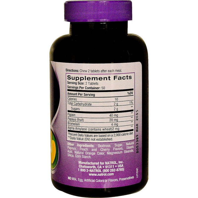 Papaya Enzyme 100 дъвчащи таблетки | Natrol Papaya Enzyme 100 дъвчащи таблетки | NatrolЗапълва липсата от ферменти на панкреаса
Способства за усвояването на някои витамини
Обезпечава правилното храносмилане
Помага при стомашно-чревни проб Papaya Enzyme 100 дъвчащи таблетки | Natrol Запълва липсата от ферменти на панкреаса Способства за усвояването на някои витамини Обезпечава правилното храносмилане Помага при стомашно-чревни пробл Papaya Enzyme 100 дъвчащи таблетки | Natrol Запълва липсат