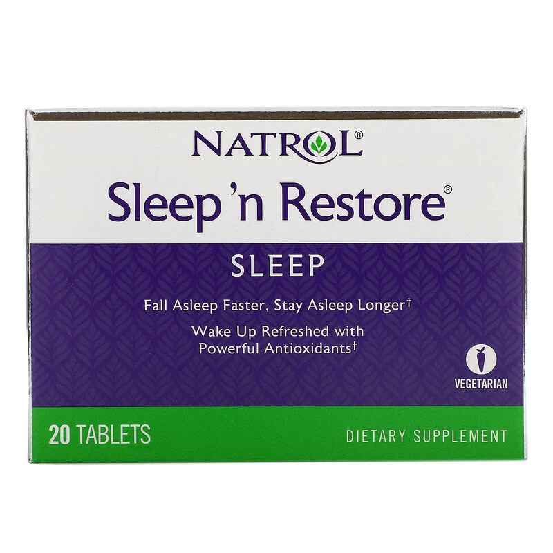 Sleep n Restore 20 таблетки | Natrol Има успокояващо действие Помага за по-бързо заспиване Подпомага сърцето и жлъчката При физически болки на базата на психологични разстройства При запе Sleep n Restore 20 таблетки | Natrol Има успокояващо действие Помаг