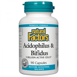 Acidophilus & Bifidus 5 млрд. CFU 90 капсули | Natural Factors Acidophilus & Bifidus 5 млрд. CFU 90 капсули | Natural Factors