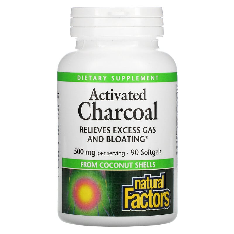 Activated Charcoal 250 мг 90 гел-капсули | Natural Factors