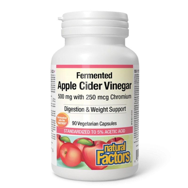 Apple Cider Vinegar with Chromium 500 мг/250 мкг 90 веге капсули | Natural Factors
