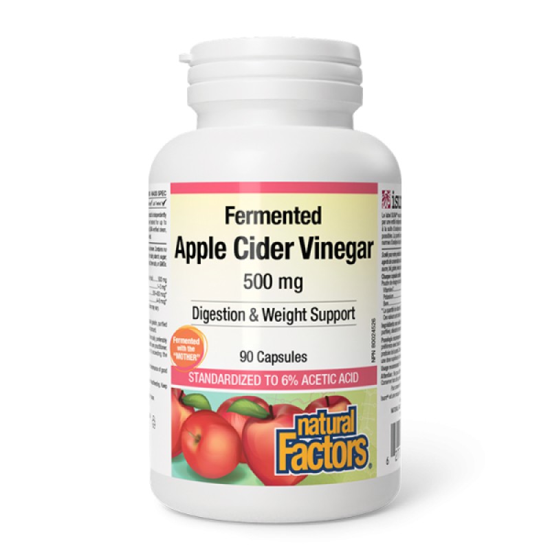 Apple Cider Vinegar 500 мг 90 капсули | Natural Factors