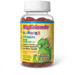 Big Friends Gummies Vitamin D3 600 IU Strawberry Flavour 60 желирани таблетки | Natural Factors