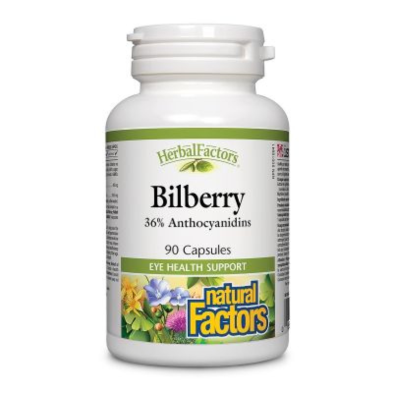 Bilberry 36% Anthocyanidins 90 капсули | Natural Factors