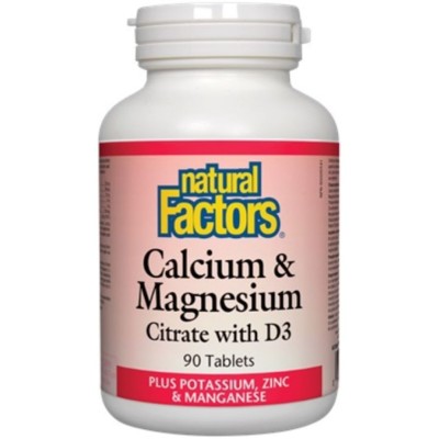 Calcium & Magnesium Citrate with D3 90 таблетки | Natural Factors