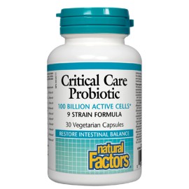 Critical Care Probiotic 100 млрд. живи организми 30 веге капсули | Natural Factors Critical Care Probiotic 100 млрд. живи организми 30 веге капсули | Natural Factors