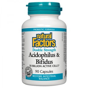 Double Strength Acidophilus & Bifidus 10 млрд. CFU 90 капсули | Natural Factors